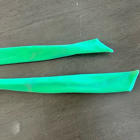 PINK Victoria's Secret Blue & Green Rhinestone Heart & Peace Sign Bikini Top L - Picture 4 of 5